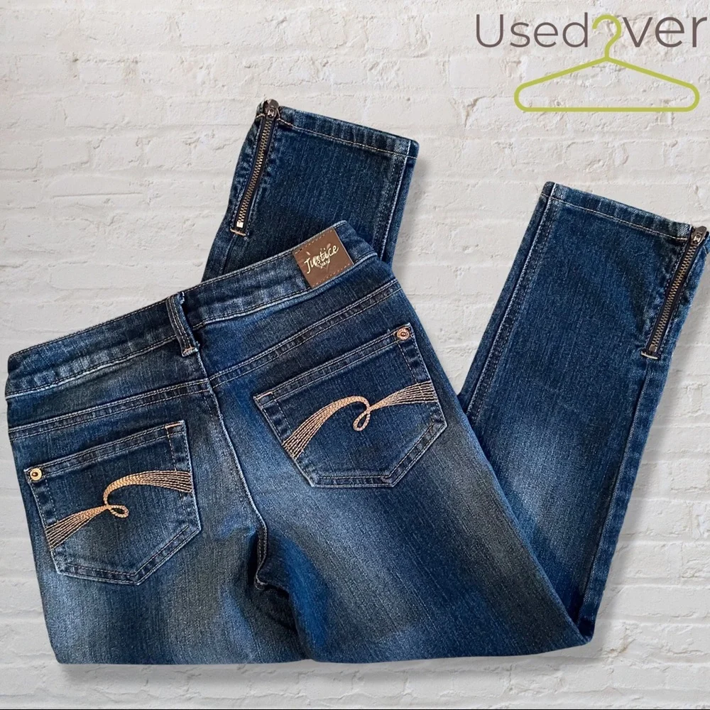 JUSTICE JEANS ZIPPER DETAILING SZ 10R